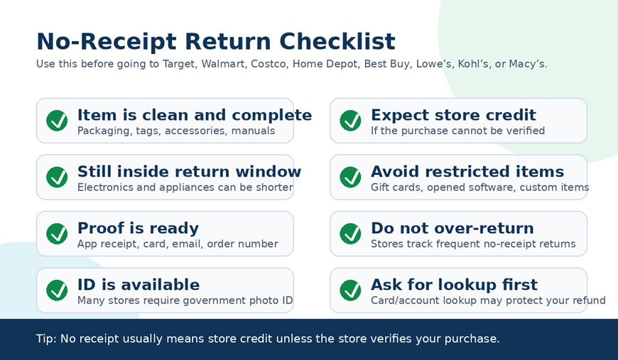 How to Return Items Without a Receipt in 2026: Target, Walmart, Amazon, Costco, Home Depot & More 3 How to Return Items Without a Receipt in 2026: Target, Walmart, Amazon, Costco, Home Depot & More